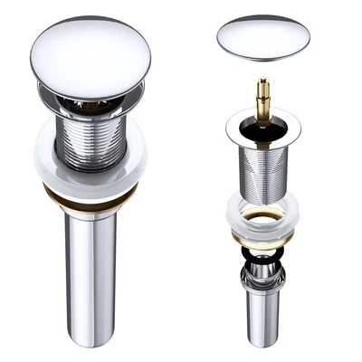 SOGOOD Design Automatik Ablaufgarnitur Push-Open Pop-Up-Ventil Abfluss Chrom Pup01