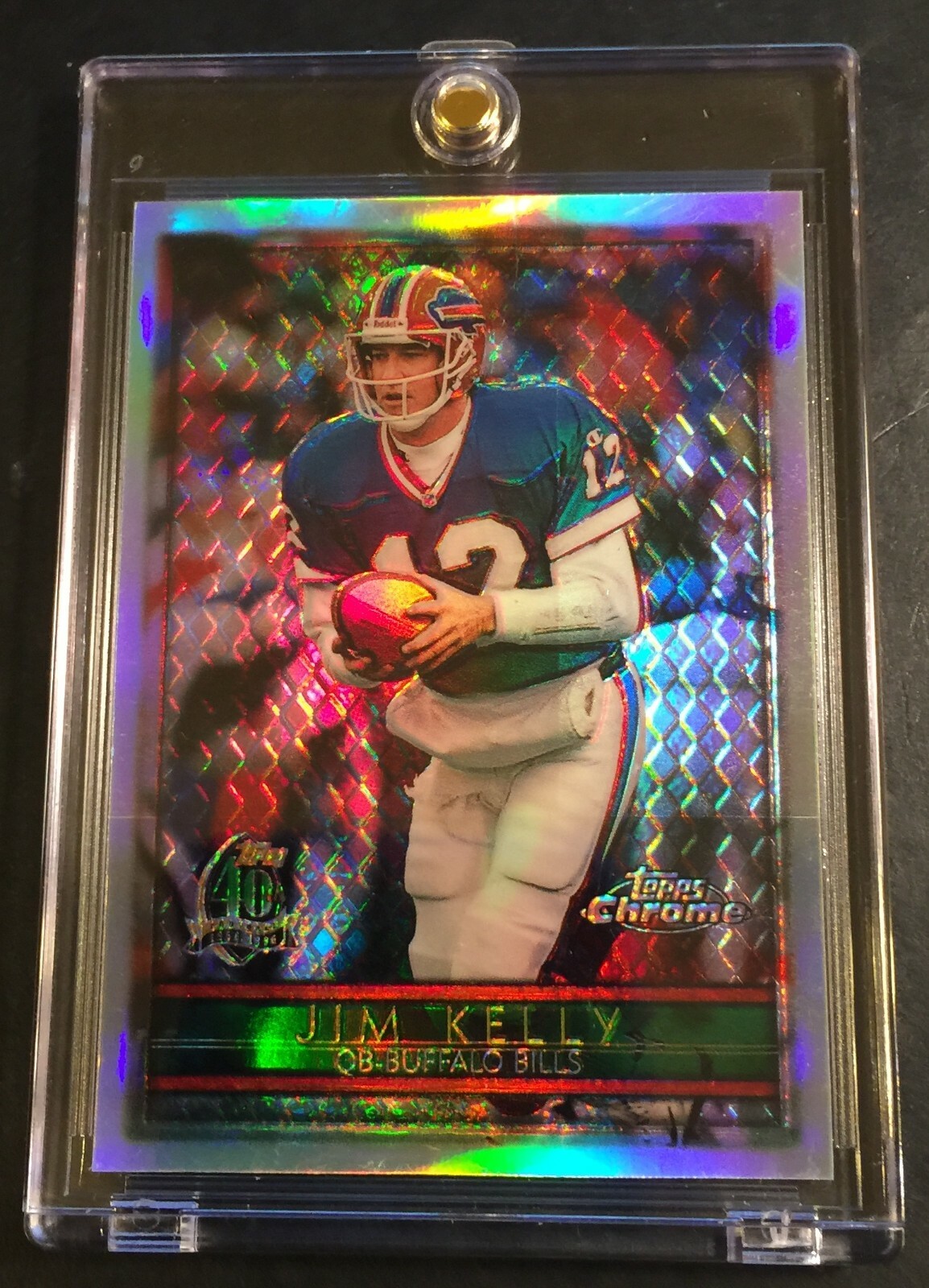 1996 JIM KELLY TOPPS CHROME REFRACTOR #32 BILLS HOF SHARP (383)