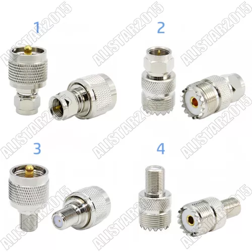 1x UHF PL-259 SO-239 Male Female to F Male Female Plug Jack Adapter RF Connector