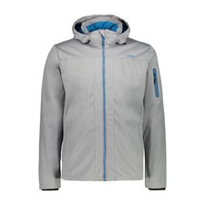 CMP Chaqueta Softshell Para Hombre MAN JACKET ZIP HOOD Gris Impermeable Melange