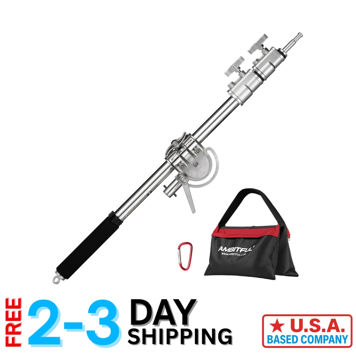 Adjustable 232 cm Heavy Stainless Steel Boom Arm for Professional Photography