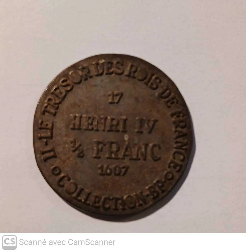 1/2 Franc Henri IV 1607 Argent - Photo 2/2
