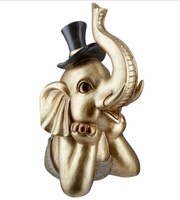 Gilde Casablanca Skulptur Elefant Maroni Gold Tiere Deko BüSte 37715 29 Cm