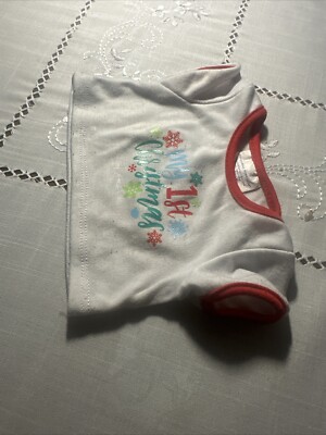 Build A Bear MY 1st CHRISTMAS Holiday T-shirt snowflakes tee shirt clothes top