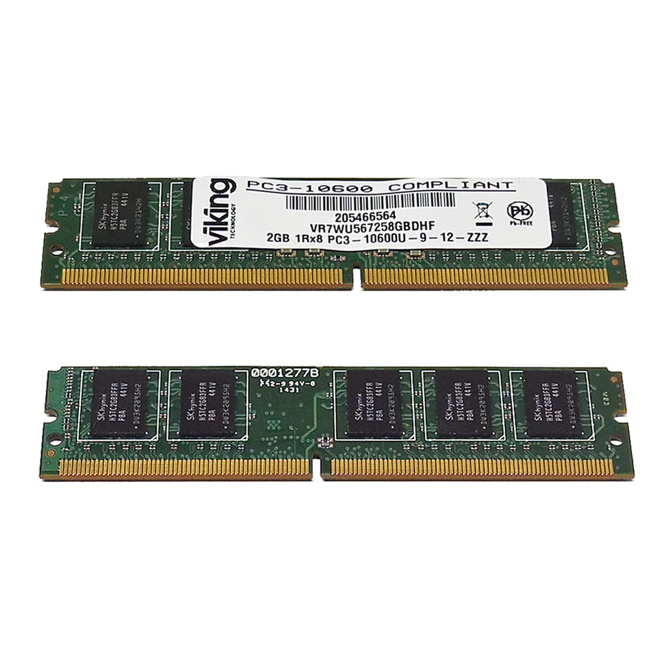 Viking VR7WU567258GBDHF 2GB 1Rx8 PC3-10600U DDR3 ECC 244-pin VLP Mini-UDIMM - Immagine 2 di 3