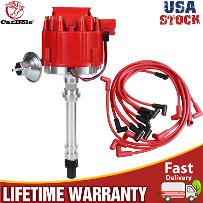 For Chevy SBC 283 305 327 350 400 Spark Plug Wires Kit & Racing HEI Distributor