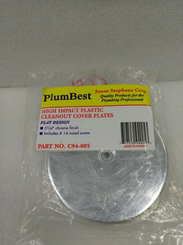 PLUMBEST  5-1/4" Chrome Finish High Impact Plastic Cleanout Cover Plate(20D3 - Picture 2 of 5
