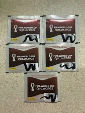 Lot of 5 Panini 2022 FIFA World Cup Qatar Soccer 5 Sticker Pack Packet New
