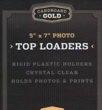 1 Cardboard Gold 5x7 Clear Toploader Photo Postcard Rigid Oversize Card Holder