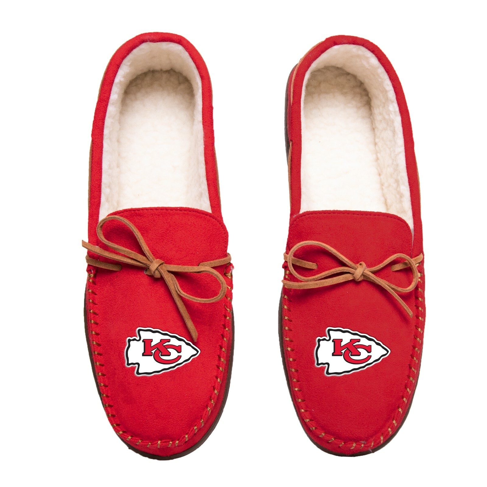 Мокасины NFL Kansas City Chiefs Мужские размеры M/L с подкладкой из шерпа - Удобные