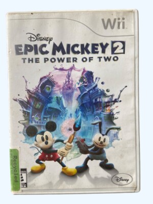Disney Epic Mickey 2: The Power of Two (Nintendo Wii, 2012) Tested With Manual