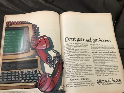 Rare 1985 Original Microsoft Access Print Advertisement Retro Computers
