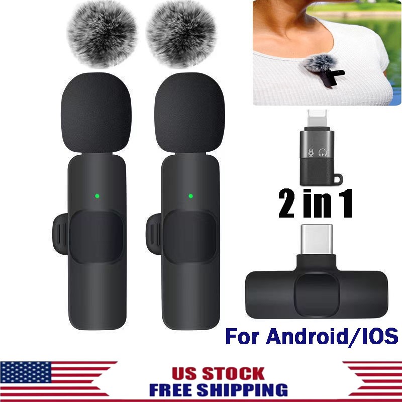 Lavalier Microphone Wireless Audio Video Recording Mini Mic 