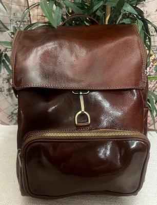 Herren Rucksack Echtleder gegerbt Farbe Braun Brombeerkopf