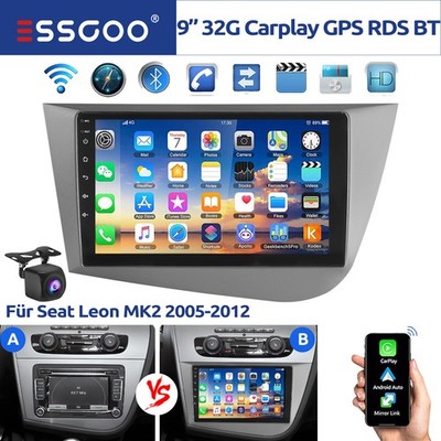 Für Seat Leon MK2 1P1 2005-2012 Autoradio Android 14 Carplay GPS Navi 1+32GB KAM