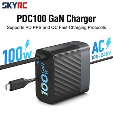 SKYRC PDC100 100W USB-C GaN Charger 100-240V AC for RC Devices Phones Laptops