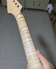 AAAA Stainless steel 22fret Flame Maple Electric Guitar Neck Gloss Bone nut Shur