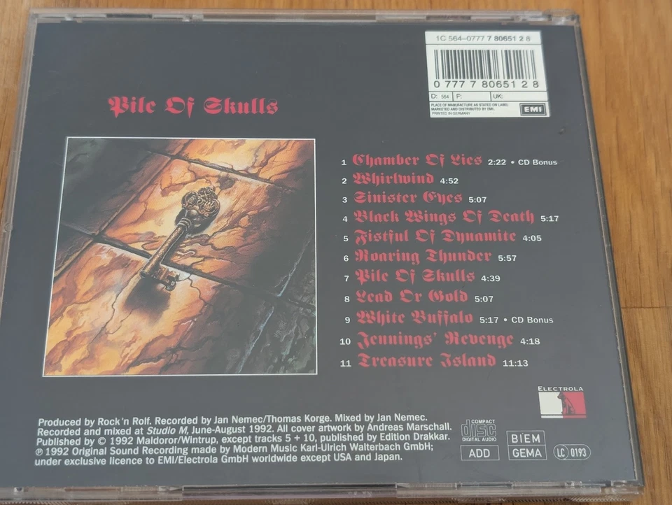 Running Wild Pile of Skulls 1992 Electrola Heavy Metal Chamber of Lies Whirlwind - Bild 4 von 4