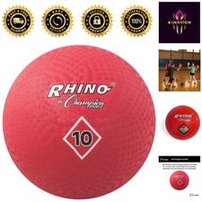 Durable High-Bounce Playground Ball 10 Red - Perfect for Dodgeball Kickball