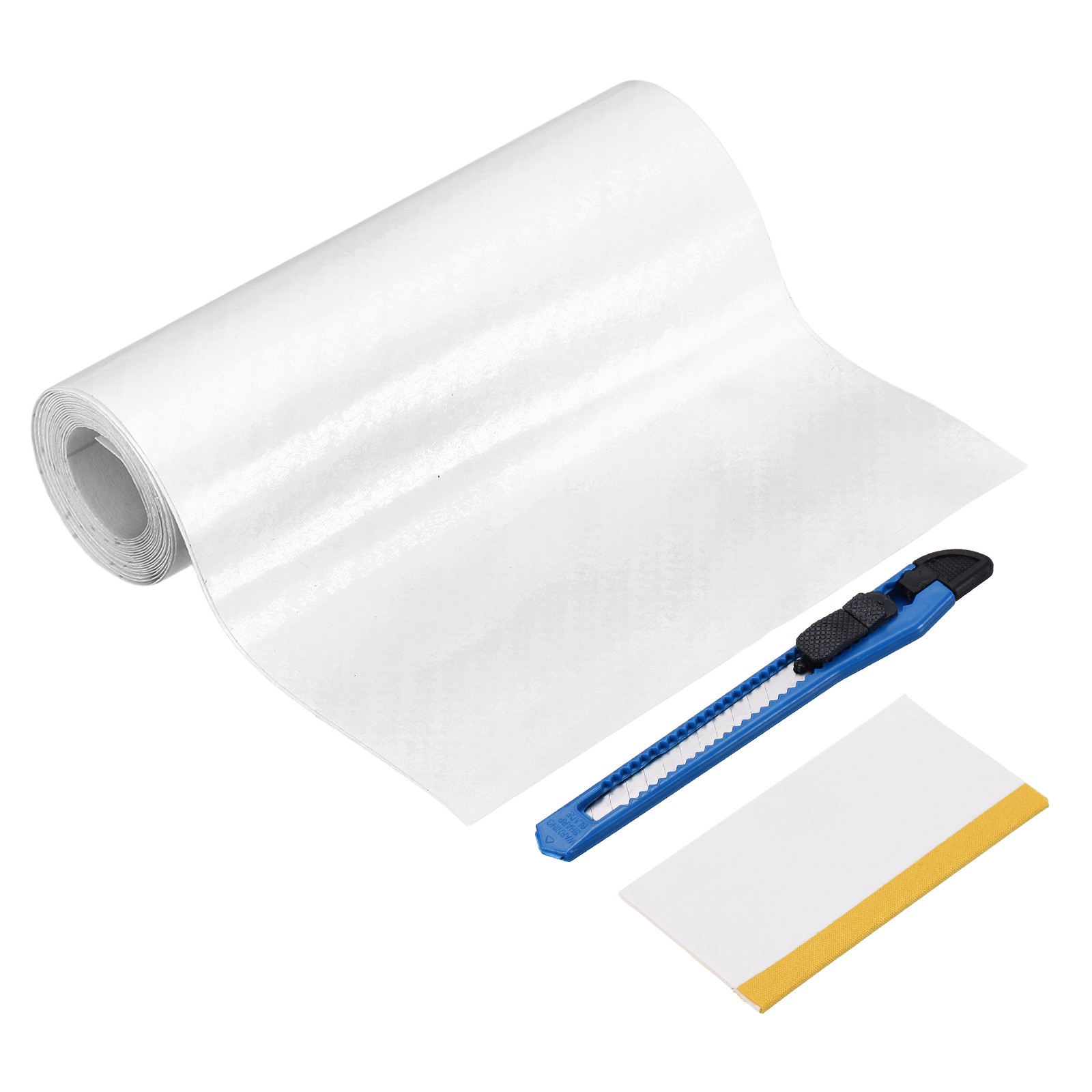 6D Carbon Fiber Vinyl Wrap 3.94" x 5ft Self-Adhesive with Scraper White