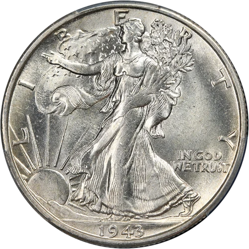 1943-S Walking Liberty Half PCGS MS64 Nice Eye Appeal