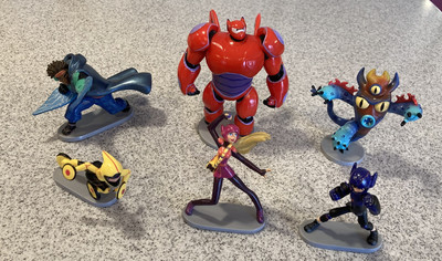 Disney Big Hero 6 PVC Plastic Lot of 6 Action Figure Toys 2-4'' Tall ~ VGUC