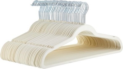 Amazon Basics Slim Samt Antirutsch Anzug Kleiderbügel 50 Stück Elfenbein Neu