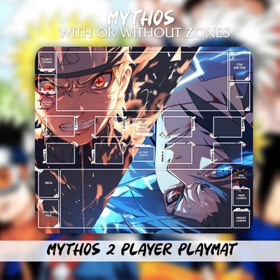 2 Player Playmat - Naruto Vs Sasuke - Mythos TCG - 23 x 27 in