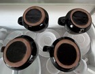 Frankoma Set Of 4 Black Onyx Short Mugs.  New.  Mint Condition. — photo 2