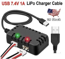 7.4V Lipo Battery Charger - RC Car s USB Cable 2-in-1 with XH-3P Plug 1A for ...