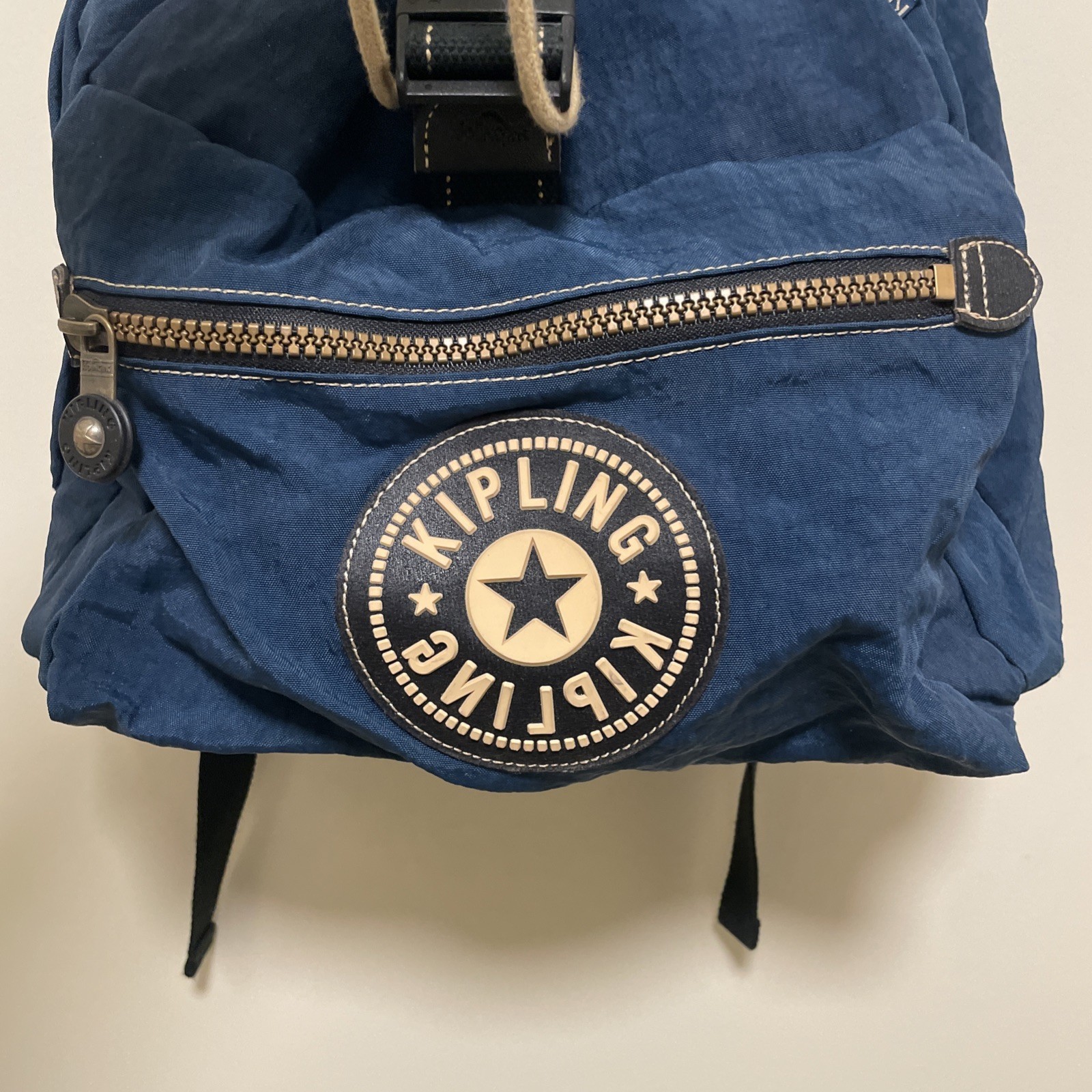 Kipling Y2K Backpack Blue Drawstring Side Zip Wat… - image 2