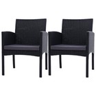 NNEDSZ Set of 2 Outdoor Bistro Chairs Patio Furniture Dining Chair Wicker Garden