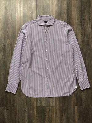 Tom Ford Stripped Purple Men s Shirt Button Up Size 43/17 Made In Italy