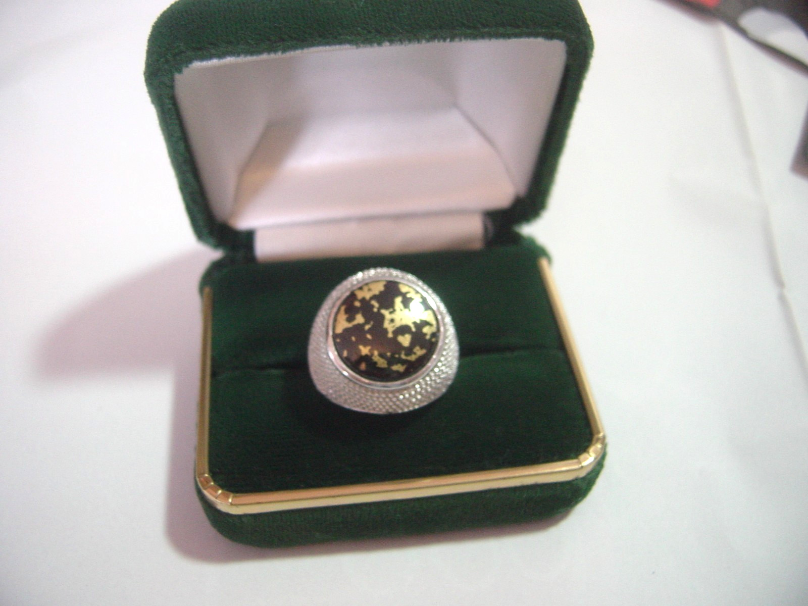 SOLID SILVER HEAVY RING-SUPERB GENUINE "NATURAL" … - image 2