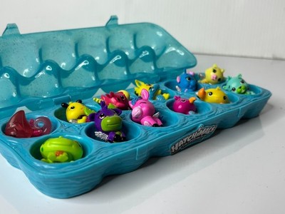Lot 12 Hatchimals CollEGGtibles Miniature Figurines Blue Egg Carton Case Dozen