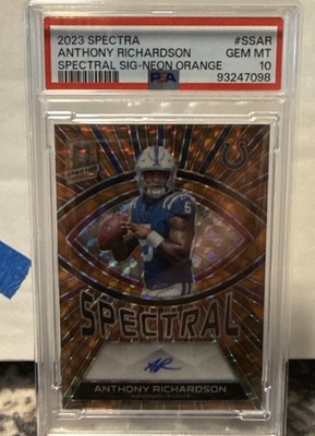 2023 Panini Spectra Spectral Signatures Anthony Richardson Neon Orange Prizm /10