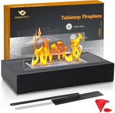 BRIAN & DANY Tabletop Fire Pit, Portable Indoor Pit Black 
