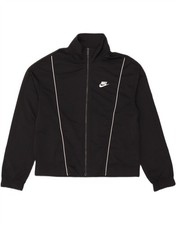 NIKE Womens Tracksuit Top Jacket UK 14 Medium Black Polyester AQ08