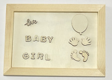 3D Baby Girl DIY Kit Unfinished Wood Cutouts Ready to Paint and Attach