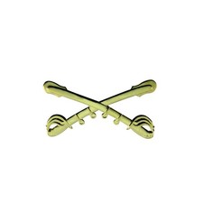 US/CSA Civil War Kepi Hat Badge Stamped Brass Cavalry Sword Uniform Insignia Pin