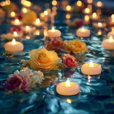 6 Pack 200 Hour Flameless Floating Candles, 2 Inches White Waterproof Led Tea...