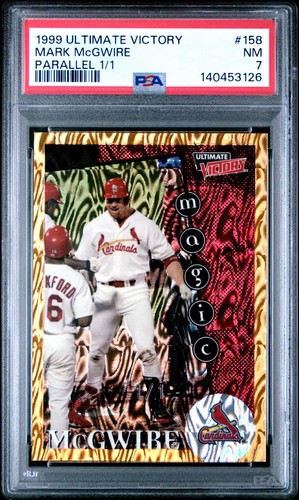1/1 MARK MCGWIRE PSA 7 1999 UPPER DECK UD ULTIMATE VICTORY #158 PARALLEL 1/1