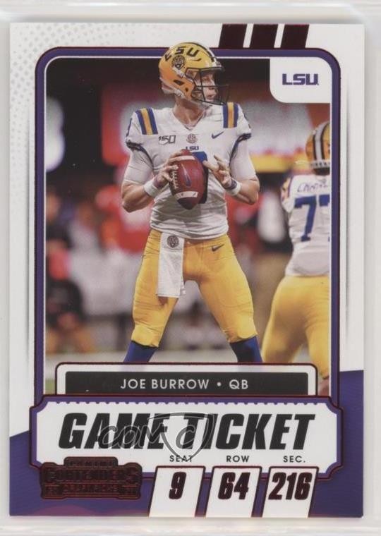 2021 Panini Contenders Draft Picks Game Ticket Red Joe Burrow #18 0lw1