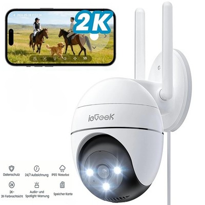 ieGeek 2K 360°PTZ Überwachungskamera Outdoor IP WiFi CCTV Wireless System 