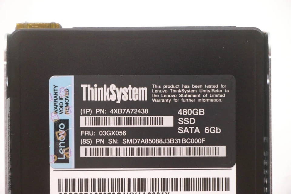 Lenovo 480GB ThinkSystem 03GX056 7XB7A72438 2.5-inch SFF SATA 6Gbps HOT SWAP SSD - Image 2 of 4