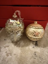 Lot Of 2 Blown Glass Christmas Ornaments Simi...