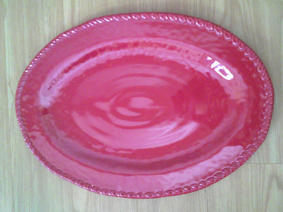 New Tommy Bahama Red Melamine Serving Platter 18'' x 12''