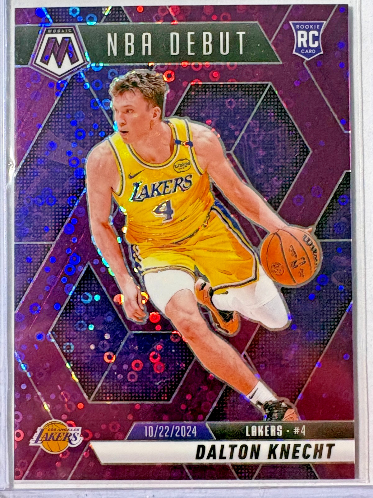 Dalton Knecht 2024-25 Panini Mosaic Fast Break Purple NBA Debut #264 31/50