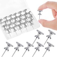 30 Count Jumbo Metal Push Pins 1.14 Inch, Giant Thumb Tacks for Wall Silver
