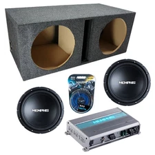 Vented Loaded Dual Enclosure w/ SRX1240 12" Sub, 600W Amplifier & 8GA Amp Kit